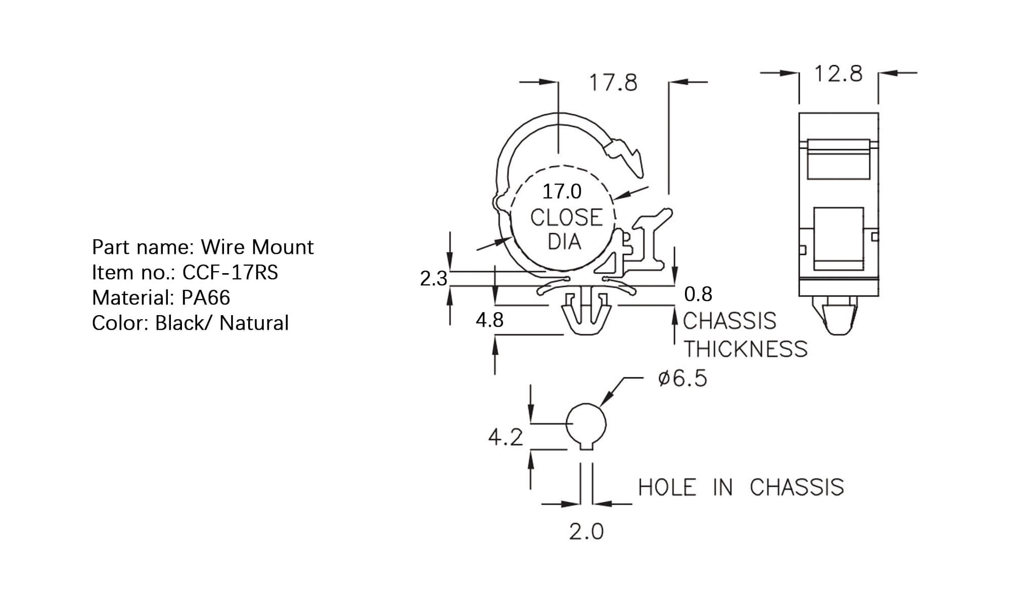 Plastic Wire Mount CCF-17RS